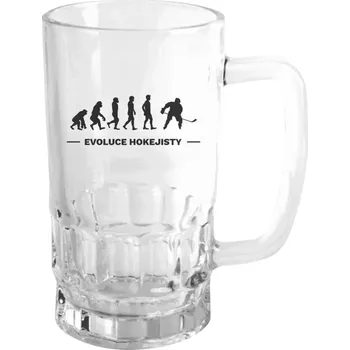 Sklenice Hokejový půllitr - Evoluce - hokejista - čirý