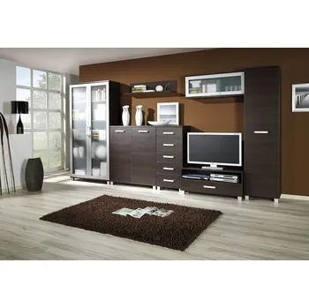 Knihovna Maridex Max obývací stěna B Zvolte provedení: Kaštan Wenge