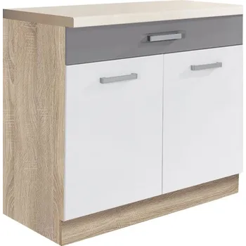 Kuchyňská skříňka Fadome Dolní kombinovaná kuchyňská skříňka se šuplíkem Global 7D-90 Zvolte kování: Basic GTV, Zvolte korpus: Borovice andersen