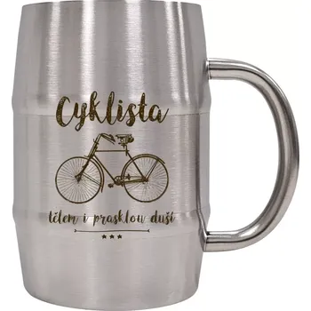 Sklenice Nerezový chladicí půllitr Cyklista tělem i prasklou duší