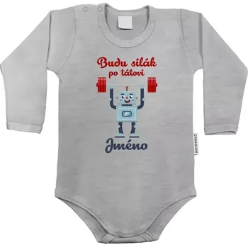 Kojenecký body Dětské body s dlouhým rukávem Budu silák po tátovi