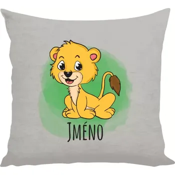 Polštář Polštář lněný 40x40 cm Lvíček