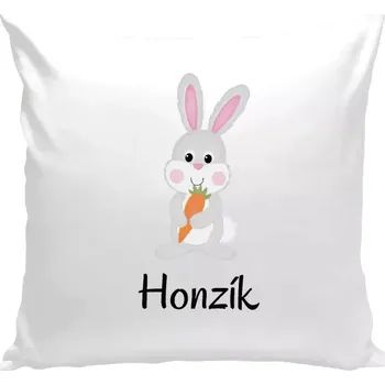 Polštář Polštář bílý 40x40 cm Králíček, vlastní jméno