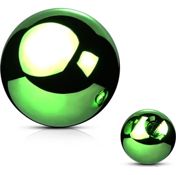 Piercing Atreya Ocelová kulička s IP vrstvou Barva: Zelená, Velikost: 1,6 mm x 5mm