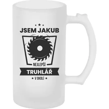 Sklenice Půllitr skleněný matný Nejlepší v okolí - truhlář