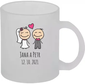 Hrnek 330 ml - skleněný matný Panáčci se jmény