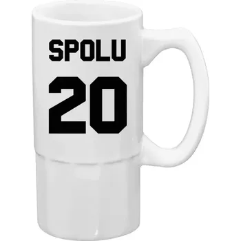 Sklenice Půllitr bílý vysoký Spolu