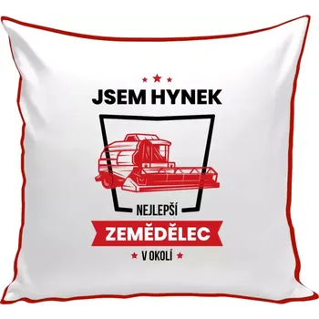 Polštář Polštář barevný 32x32 cm Nejlepší v okolí - zemědělec