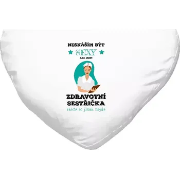 Polštář Polštář srdce 40x35 cm Nesnáším být sexy, ale jsem zdravotní sestřička