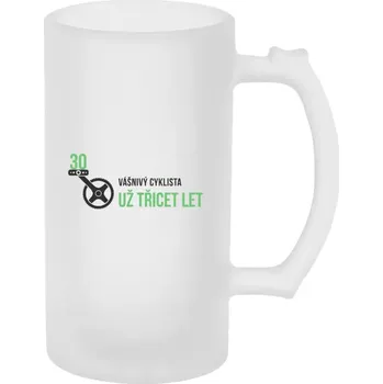 Sklenice Půllitr skleněný matný Vášnivý cyklista už x let