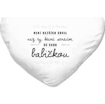 Polštář Polštář srdce 40x35 cm Není hezčích chvil, než ty, které strávím se svou babičkou
