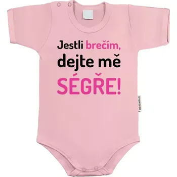 Kojenecký body Dětské body s krátkým rukávem Jestli brečím, dejte mě ségře