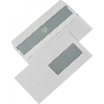 Obálka Dopisní obálka DL bílá s krycí páskou a okénkem vpravo dole (1000ks)