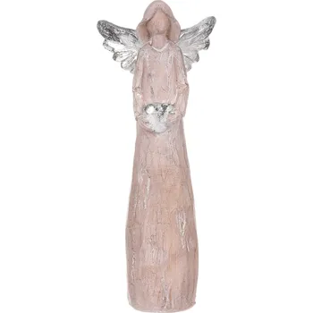 Vánoční ozdoba Autronic Anděl z polyresinu, imitace dřeva ALA1327