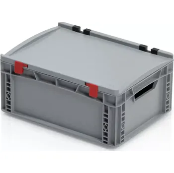 Úložný box Euro přepravka s víkem 40 cm × 30 cm × 18,5 cm, šedá