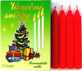 Svíčka Romantické světlo Vánoční svíčky 12 ks červené