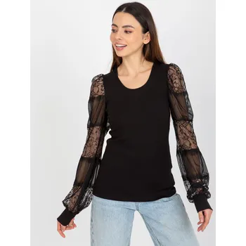 Dámská halenka Halenka s krajkovými rukávy TW-BZ-OB-004.88 černá