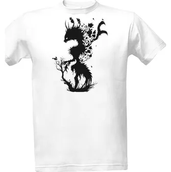 Tričko s potiskem Lesní bytost - černá pánské