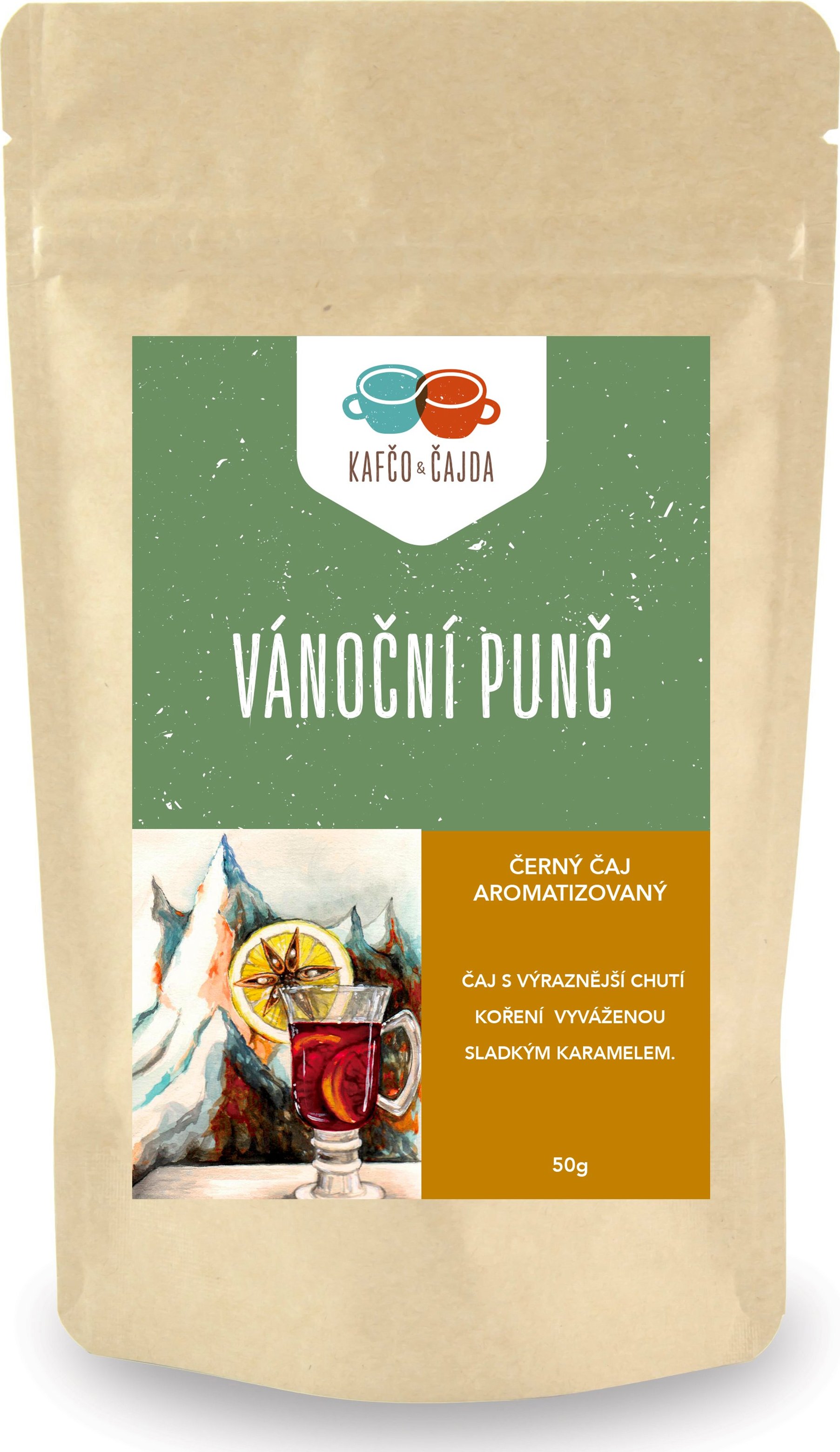 Vánoční punč - Černý čaj aromatizovaný - dárkové balení Velikost balení: 50 g