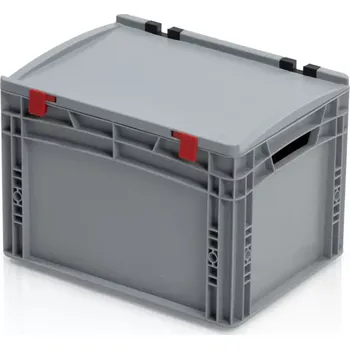Úložný box Euro přepravka s víkem 40 cm × 30 cm × 28,5 cm, šedá