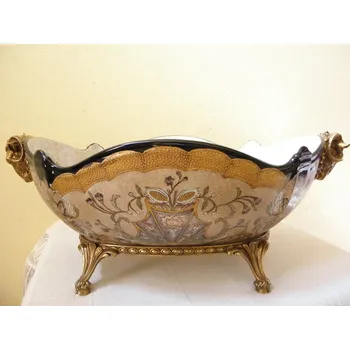 LUXUSNÍ VELKÁ PORCELÁNOVÁ ŽARDINIÉRA S BERANÍMI HLAVAMI