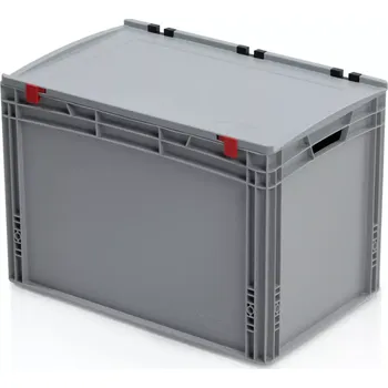 Úložný box Euro přepravka s víkem 60 cm × 40 cm × 43,5 cm, šedá