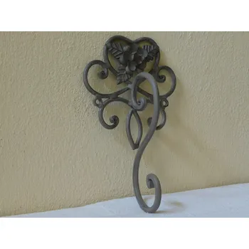 Věšák KOVOVÝ NÁSTĚNNÝ VĚŠÁK S KVĚTINOU