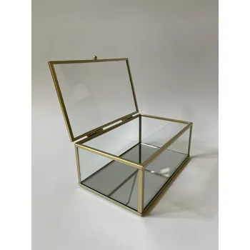 Šperkovnice ŠPERKOVNICE ZLATÝ ODSTÍN - KOV SKLO ZRCADLO