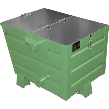 Popelnice Výklopný kontejner TRV s víkem, zelená, nosnost 500 kg, 300 l