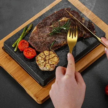 Příslušenství pro gril Žulový grilovací kámen 21x15x3cm, stolní BBQ na steaky, zeleninu