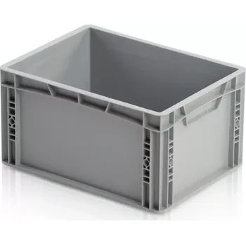 Úložný box Euro přepravka 40 cm × 30 cm × 22 cm, šedá, plný úchyt