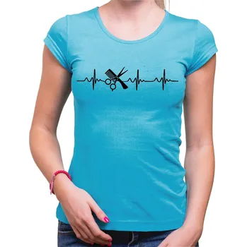 Pánské oblečení Tričko - EKG Kadeřnice, Barva látky tyrkysová modrá, Střih Dámsky, Velikost --VYBERTE VELIKOST--