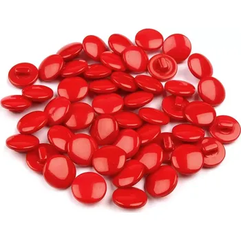 Knoflík Knoflíky plastové červené 12 mm (Knoflíky plastové červené 12 mm)