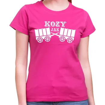 Pánské tričko Tričko - Kozy jak dva vozy, Barva látky růžová , Střih Dámsky, Velikost XXL