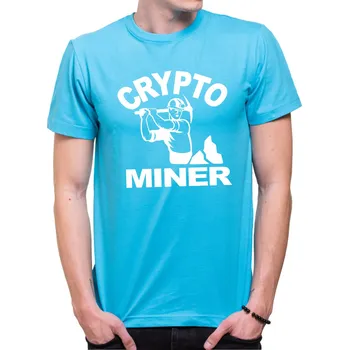 Pánské oblečení Krypto tričko - Crypto miner, Barva látky tyrkysová modrá, Střih Pánsky/UNISEX, Velikost L
