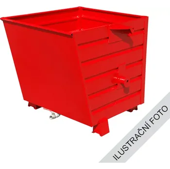 Popelnice Stohovatelný kontejner TRV s výpustí, červená, nosnost 2000 kg, 900 l