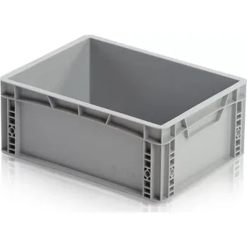 Úložný box Euro přepravka 40 cm × 30 cm × 17 cm, šedá, plný úchyt