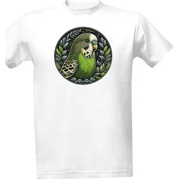 Tričko s potiskem zelená andulka pánské