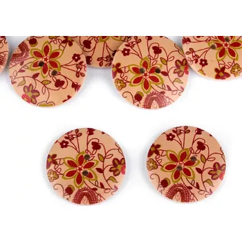 Knoflík Knoflíky dřevěné květ vínový 30 mm (Knoflíky dřevěné květ vínový 30 mm)