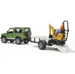 Bruder 2593 Land Rover s přívěsem + mikrobagr JCB