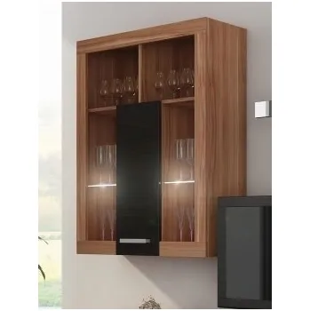 police Závěsná skříňka MOLTENO, švestka wallis/černý lesk, 5 let záruka + vyzvednutí ZDARMA