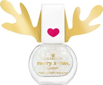 Lak na nehty Essence Merry X-mas My Deer krycí lak na nehty průhledný s duhovými třpytkami 17 ml