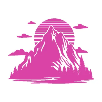 Samolepící dekorace Krajina hory 037 pravá západ slunce (16 - růžová) SAMOLEPKA NA AUTO, NÁLEPKA, FÓLIE, POLEP, TUNING, VLASTNÍ TEXT, TISK, AUTOSAMOLEPKY.cz, POLEPY, OBRÁZEK, LOGO, 3D STICKERS