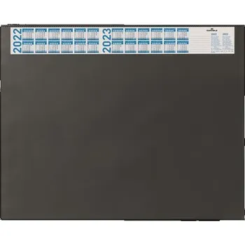 Stolní podložka Podložka na stůl, černá, 65 x 52 cm, s ročním kalendářem, transparentní klopa, DURABLE 720401