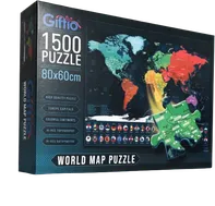 Giftio Mapa světa puzzle 1500 dílků