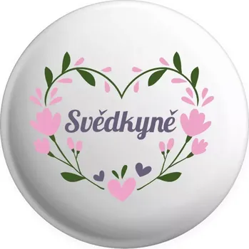 Placka Svědkyně - srdce s lístečky