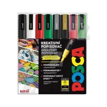 Sada Posca PC-3M 8ks 0,9-1,3 mm vánoční, UNI