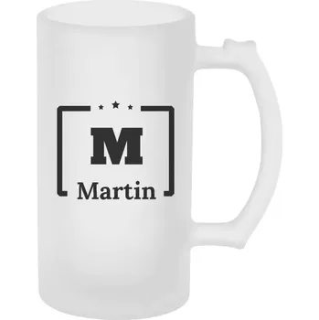 Sklenice Půllitr z kategorie ostatní - Jméno s iniciálou - matný