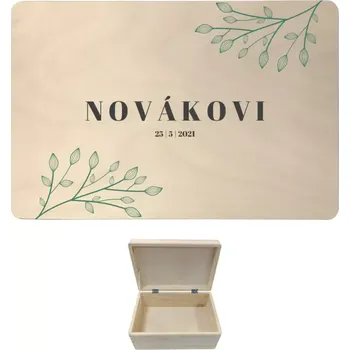 Úložný box Dřevěný box s víkem TARA