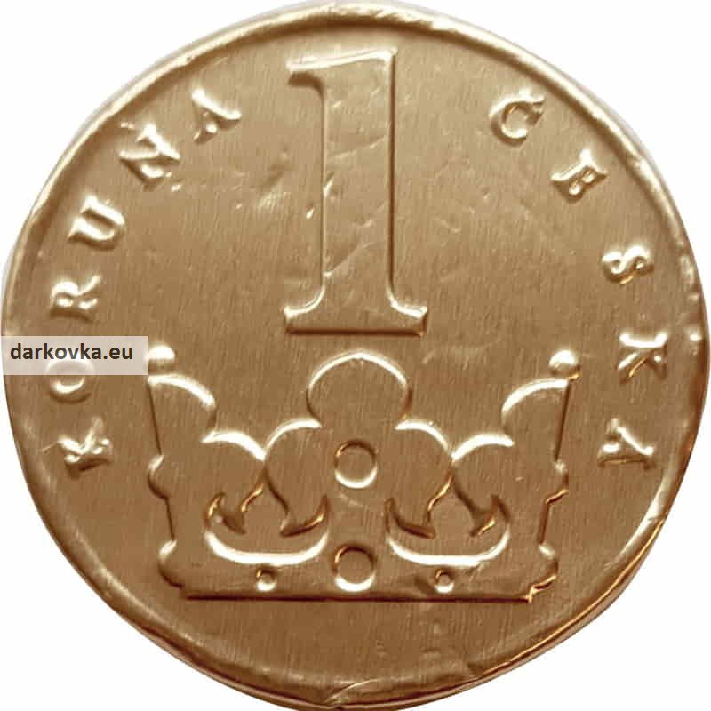 Čokoládová mince s ražbou - 1 koruna